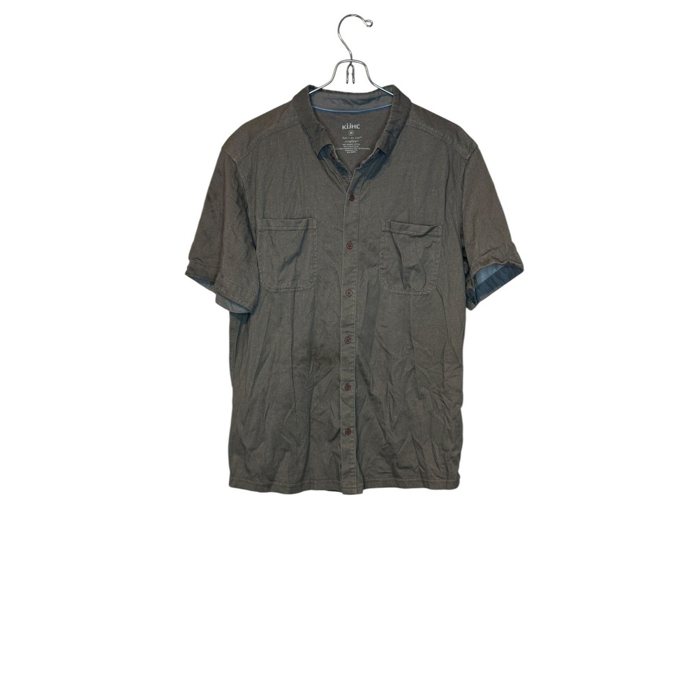 Kuhl Women's Top Wildfibre Herringbone 100% Organic Cotton Tan Medium
